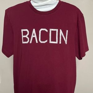 Men’s size Small burgundy BACON JCREW tshirt